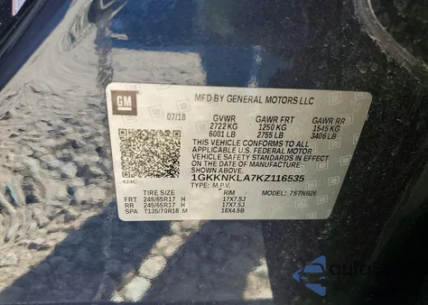 2019 GMC Acadia Sle z USA, uszkodzony, nr VIN 1GKKNKLA7KZ116535